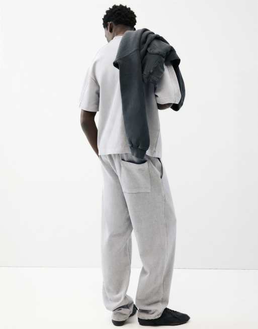 Pull&Bear Washed-effect jogger trousers in grey, 2 of 7