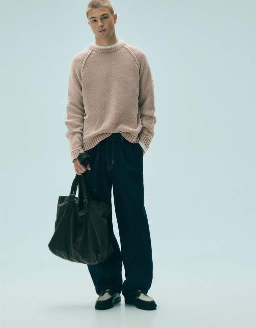 Pull&Bear Washed finish jumper in taupe, 4 of 7
