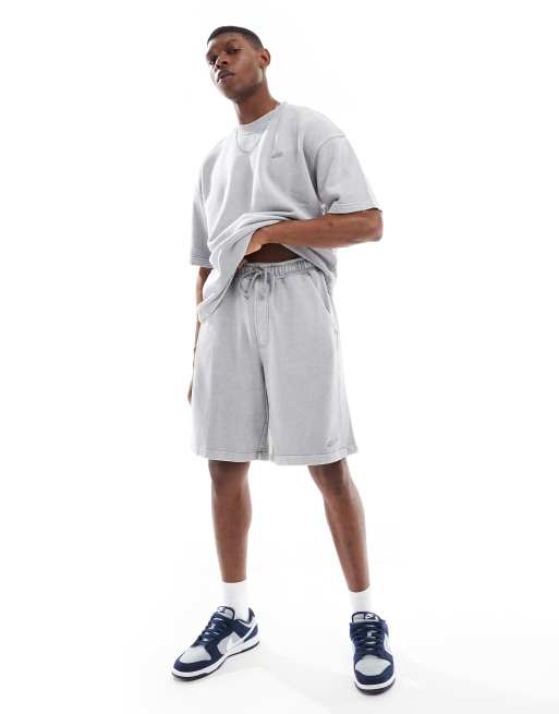 Pull&Bear washed jersey shorts in light grey (part of a set)