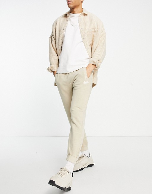 Pull&Bear washed jogger in beige co-ord