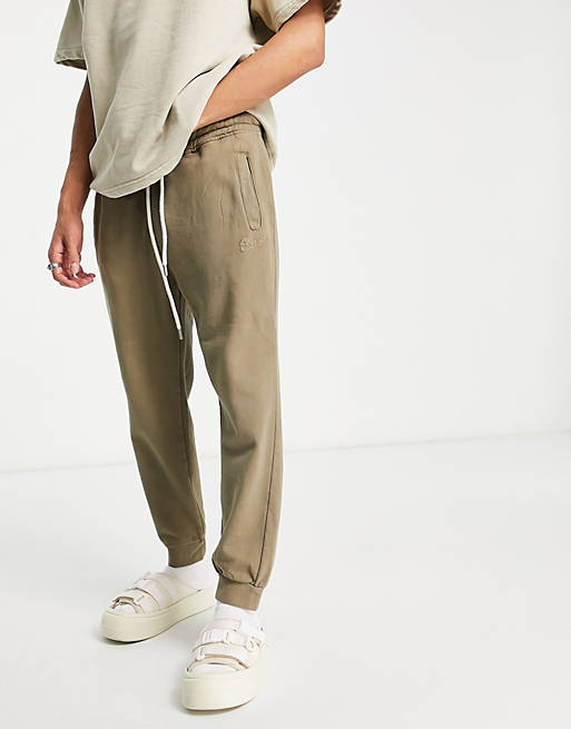 Pull&Bear washed jogger in khaki co-ord