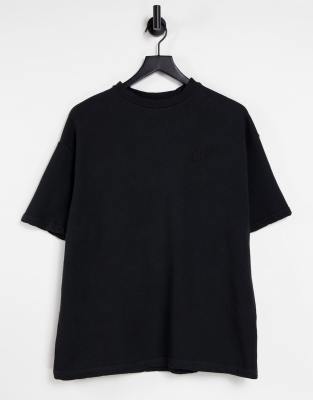 Pull&Bear washed sweat t-shirt in black co-ord