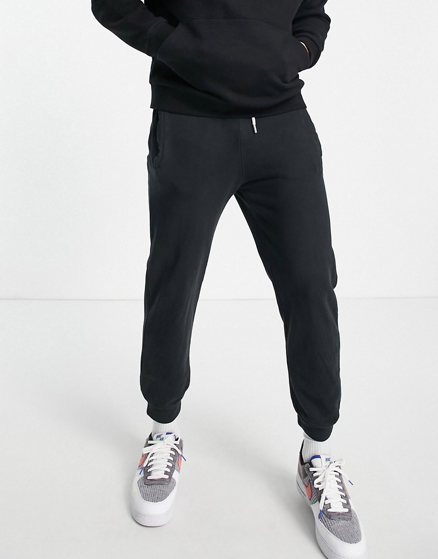Pull & Bear washed sweatpants in black set