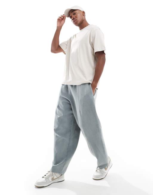 Pull&Bear washed wide leg trackies in grey