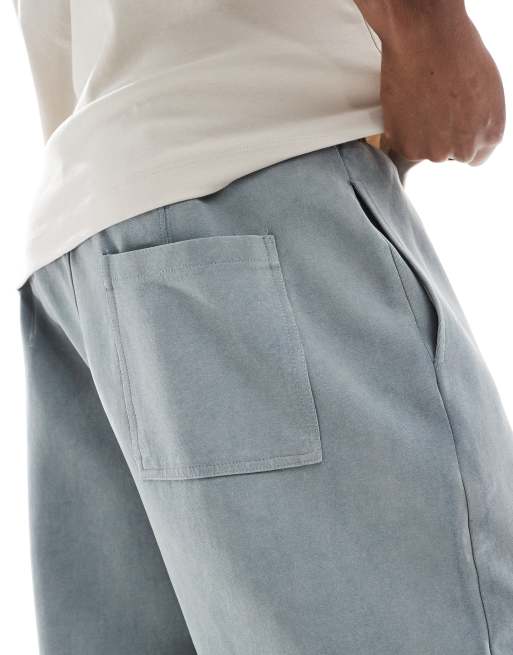 Pull&Bear washed wide leg trackies in grey