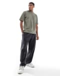 [Pull & Bear] Pull & Bear washed wide leg trackies in charcoal-Grey XL GREY