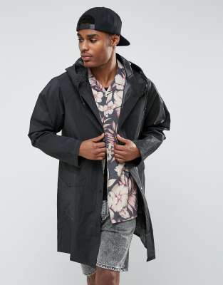 Pull&Bear Waterproof Rain Jacket In Black | ASOS