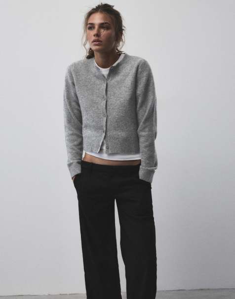 Pull&Bear weiche Strickjacke in Graumeliert - view 1