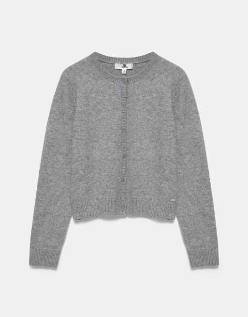 Pull&Bear weiche Strickjacke in Graumeliert, 5 von 7