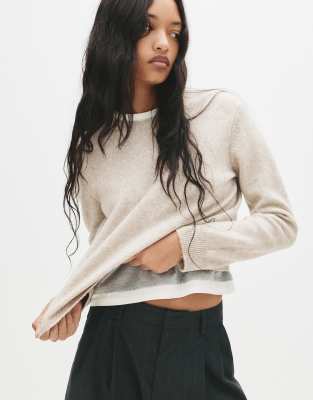 Pull & Bear - Weicher Pullover in Beige-Brown