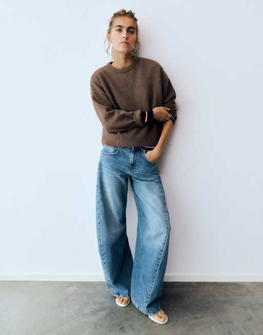 Pull&Bear weicher Strickpullover in Braun, 4 von 7