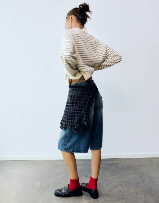 Pull&Bear weicher Strickpullover in Eisblau, 2 von 7