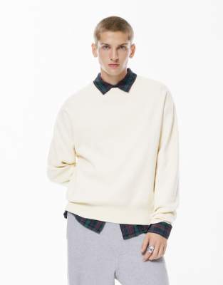 Weicher Strickpullover in Wollweiß Weiß XL