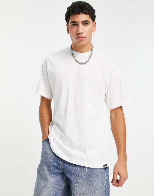 Pull&Bear – Weißes Oversize-T-Shirt 