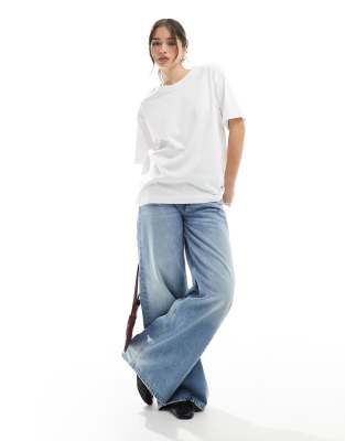 Pull & Bear - Weißes Oversize-T-Shirt