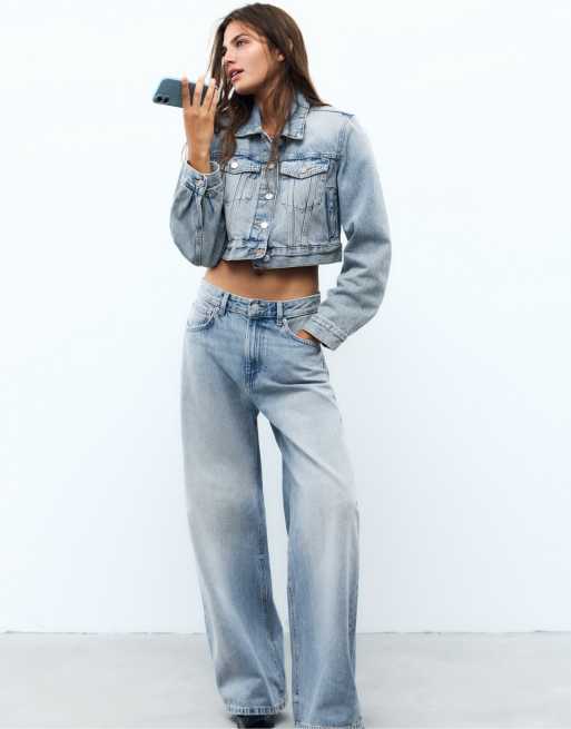Pull&Bear – Weite Jeans in Blassblau, 7 von 7