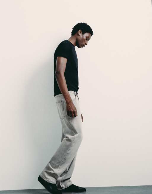 Pull&Bear – Weite Jeans in Dunkelgrau, 5 von 7