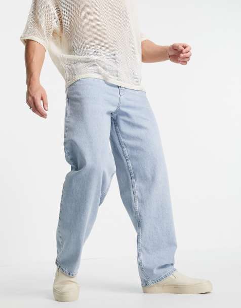 Pull&Bear – Weite Jeans in hellblauer Waschung - view 1