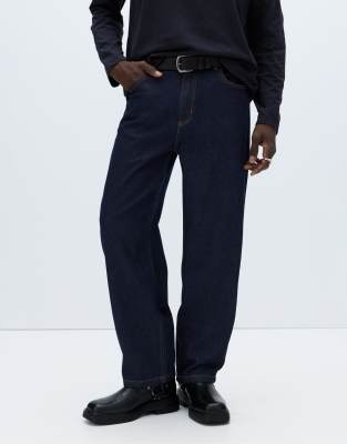 Weite Jeans in Marineblau Marineblau 44