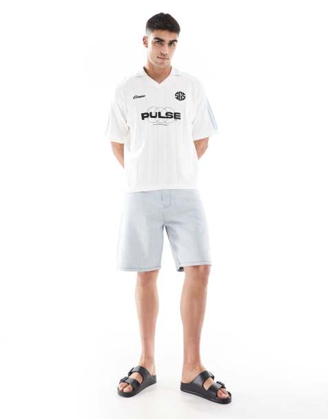 Pull&Bear – Weite Jeans-Shorts in Hellblau - view 1
