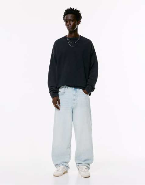 Pull&Bear – Weite Relaxed-Fit-Jeans in blassem Indigoblau - view 1