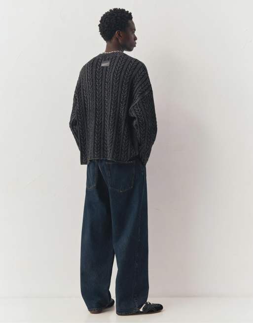 Pull&Bear – Weite Relaxed-Fit-Jeans in Dunkelblau, 4 von 4