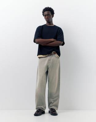 Weite Relaxed-Fit-Jeans in Dunkelgrau Grau 44