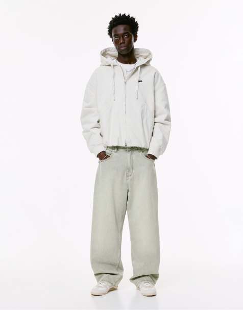 Pull&Bear – Weite Relaxed-Fit-Jeans in grünlichem Farbton - view 1