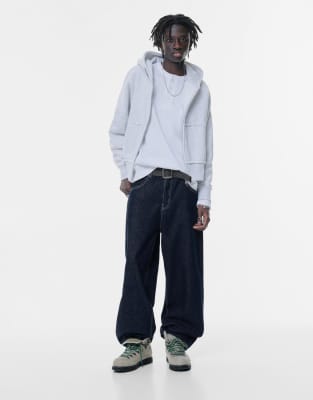 Weite Relaxed-Fit-Jeans in Indigoblau Blau 40