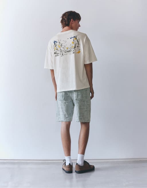 Pull&Bear West Paradise Grafik-T-Shirt in Wollweiß, 2 von 7