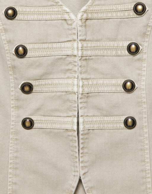 Pull&Bear Weste mit Knöpfen in Khaki, 5 von 6