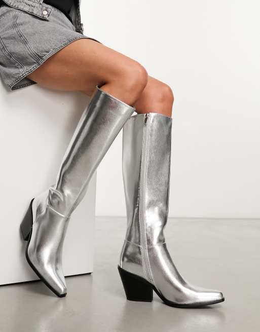 Asos silver outlet boots