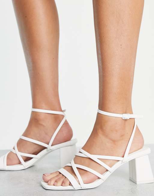 White strappy discount sandals low heel