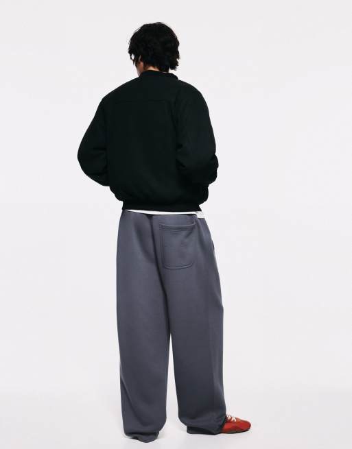 Pull&Bear Wide Leg Baggy joggers in grey blue , 2 of 7