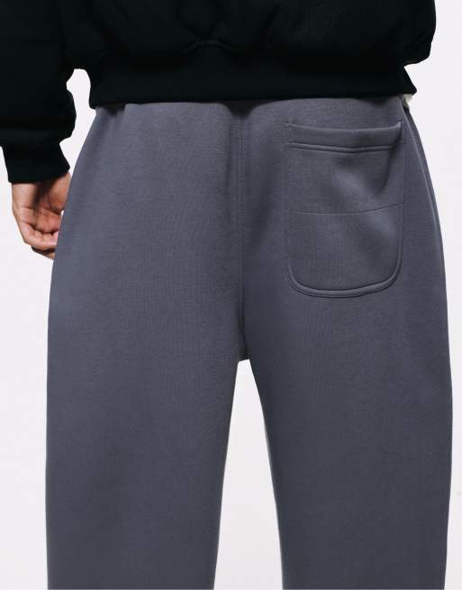 Pull&Bear Wide Leg Baggy joggers in grey blue , 5 of 7
