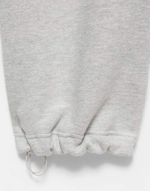 Pull&Bear Wide Leg Baggy joggers in grey marl , 6 of 7