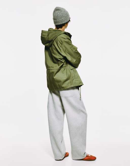 Pull&Bear Wide Leg Baggy Jogginghose in grau meliert, 2 von 7