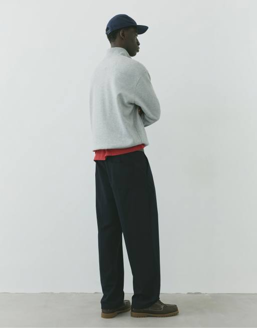 Pull&Bear wide-leg broek met regular-fit in chocoladebruin, 2 van 7