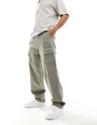 Pull&Bear cargo pants in khaki