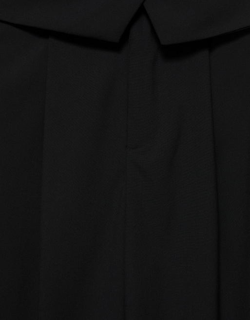 Pull&Bear Wide-Leg-Hose mit umgeschlagenem Bund in Schwarz, 6 von 6