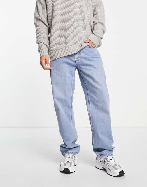 Pull&Bear wide leg jeans in blue