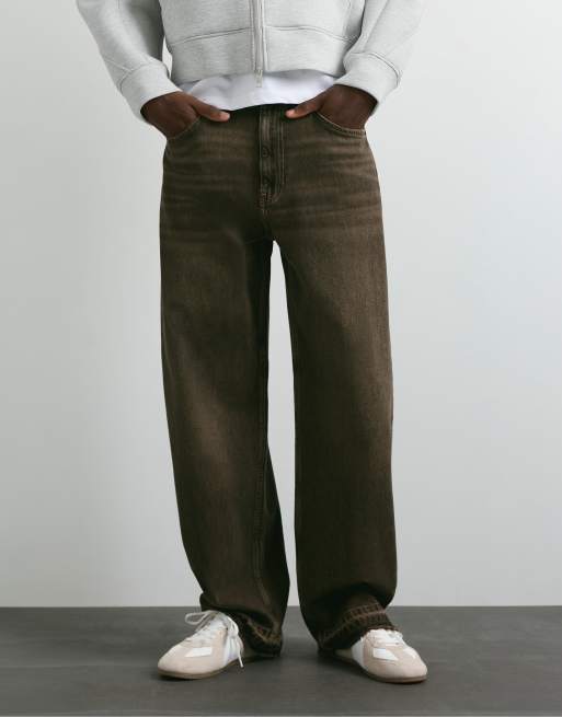 Pull&Bear Wide-leg jeans in brown, 4 of 7