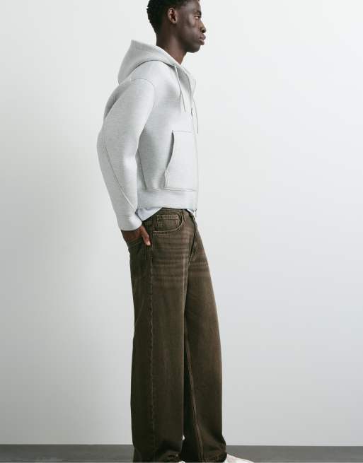 Pull&Bear Wide-leg jeans in brown, 5 of 7