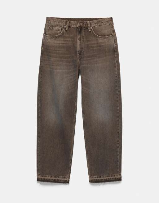 Pull&Bear Wide-leg jeans in brown, 6 of 7