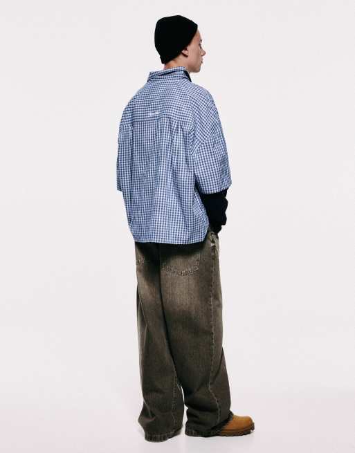 Pull&Bear Wide-leg jeans in brown, 2 of 7