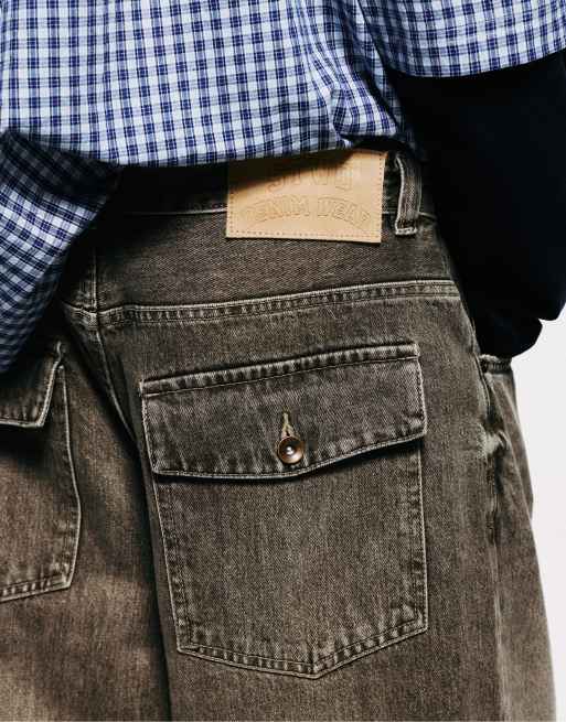 Pull&Bear Wide-leg jeans in brown, 5 of 7