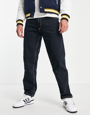 Pull&Bear wide leg jeans in dark blue - ASOS Price Checker