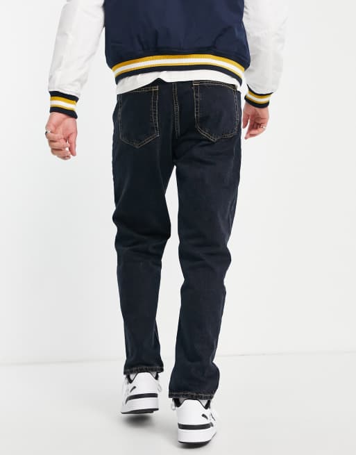 Pull&Bear wide leg jeans in dark blue, 2 of 4