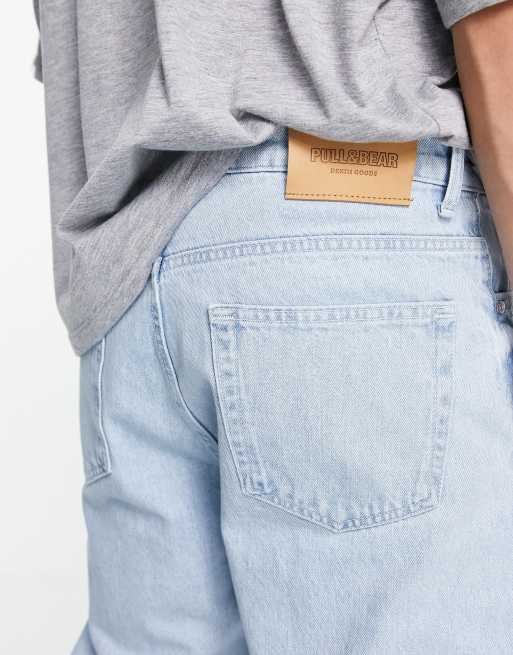 Pull&Bear wide leg jeans in light blue, 2 of 4