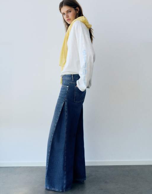 Pull&Bear Wide-Leg-Jeans in Marineblau, 4 von 7